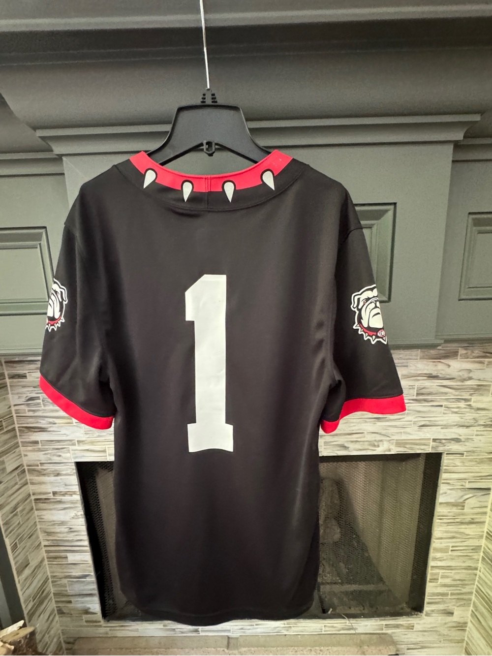 Nike Black & Red Georgia/UGA Bulldogs #1 football Jersey like new! Adult Small - Picture 5 of 8